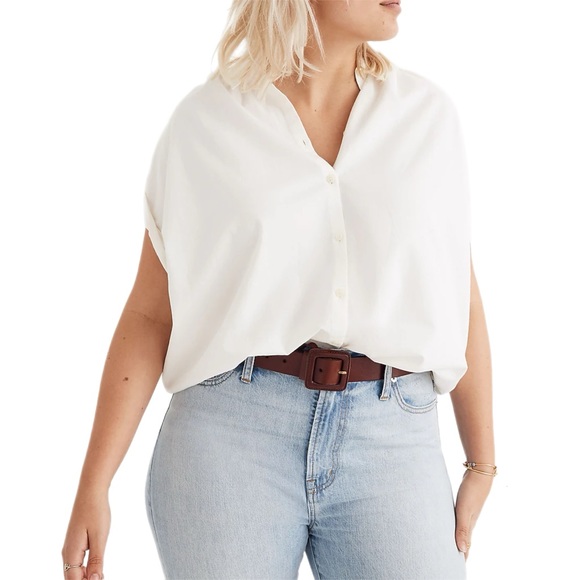 Madewell Tops - NWT | Madewell Central Oversized Fit Blouse Size 2X in White